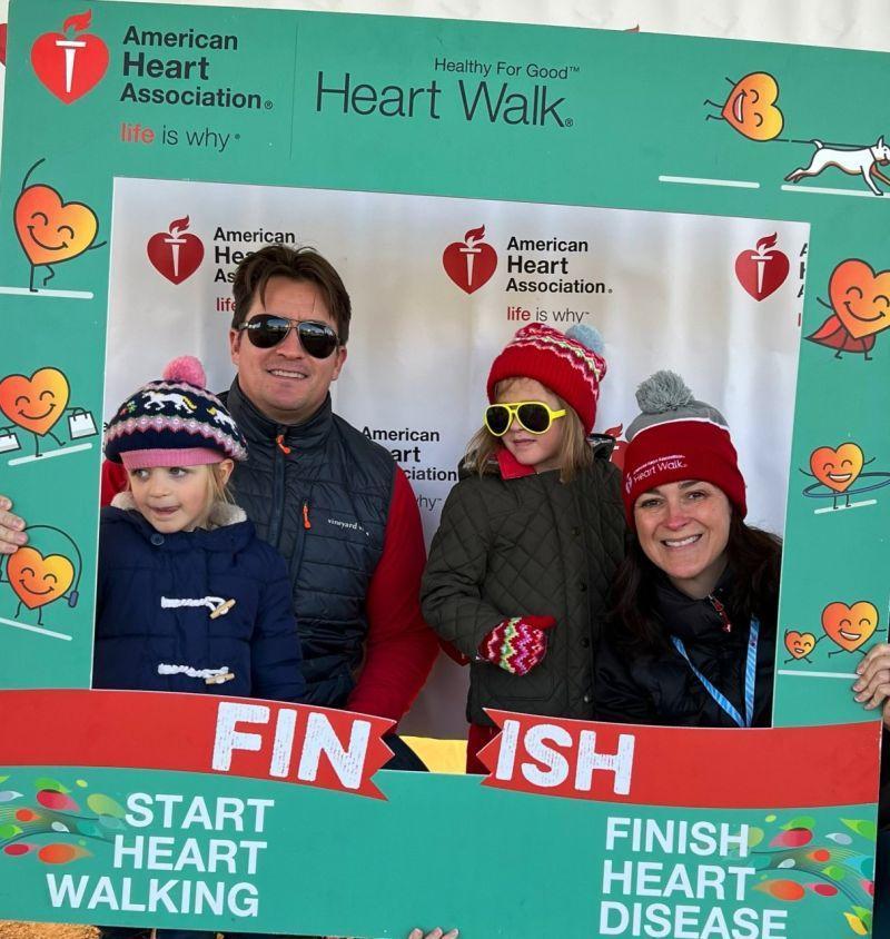 Carl Holubowich and his family at the American Heart Association Heart Walk